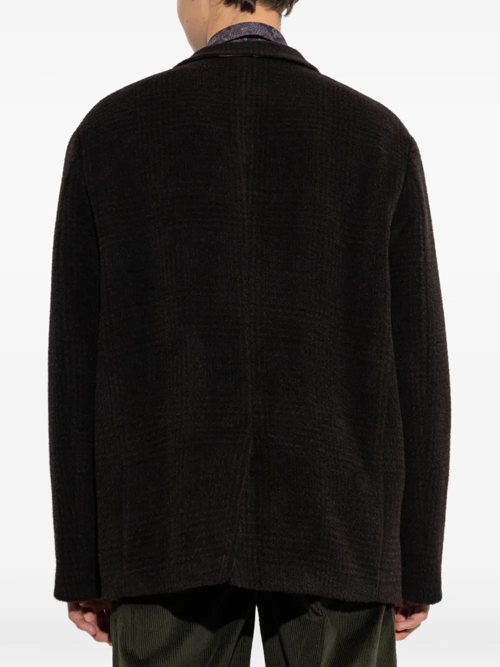 ETRO Wollen en alpacawol jas met geruit patroon Bruin