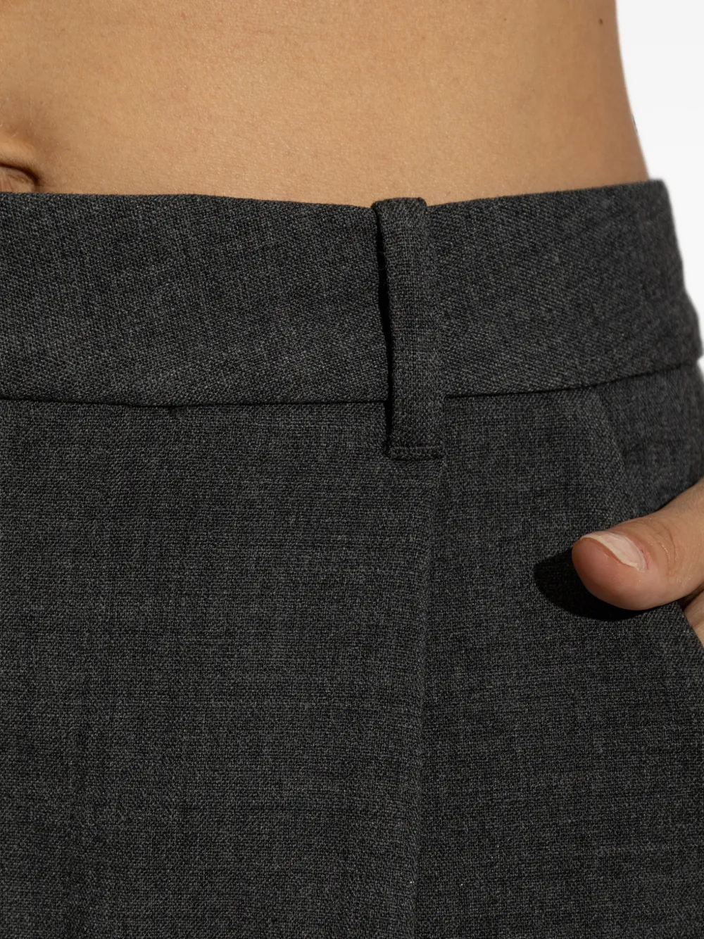 Self-Portrait pleated straight-leg trousers Grijs