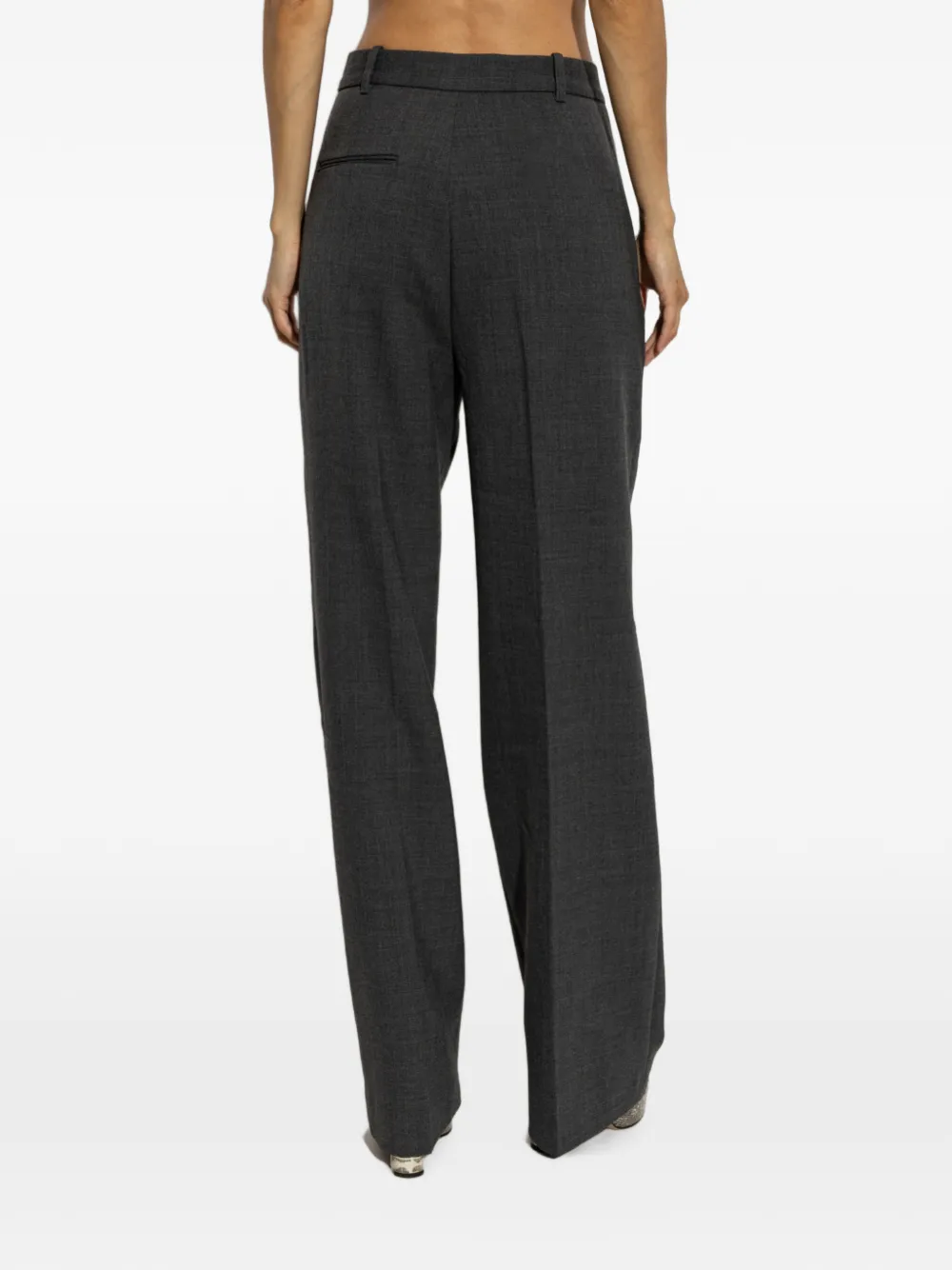 Self-Portrait pleated straight-leg trousers Grijs
