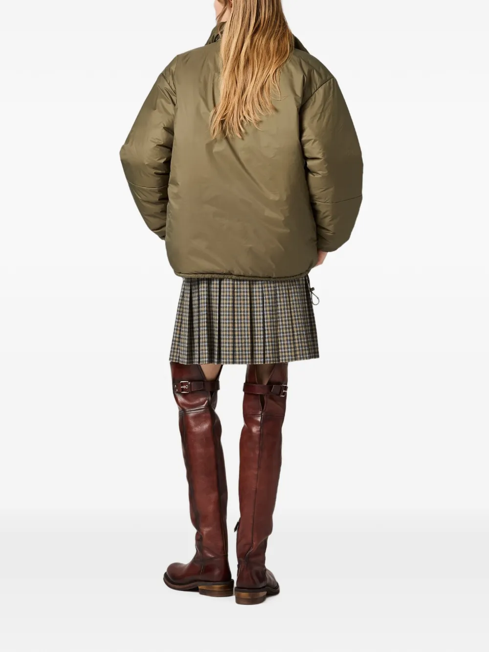 Miu Medium ripstop donsjack Groen