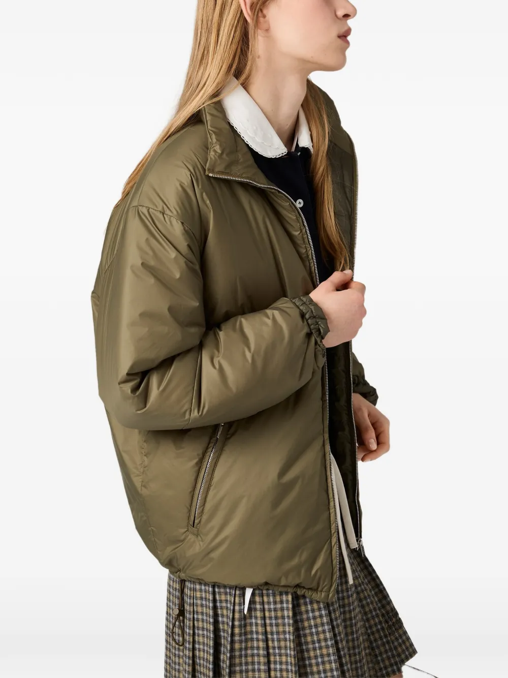 Miu Medium ripstop donsjack Groen