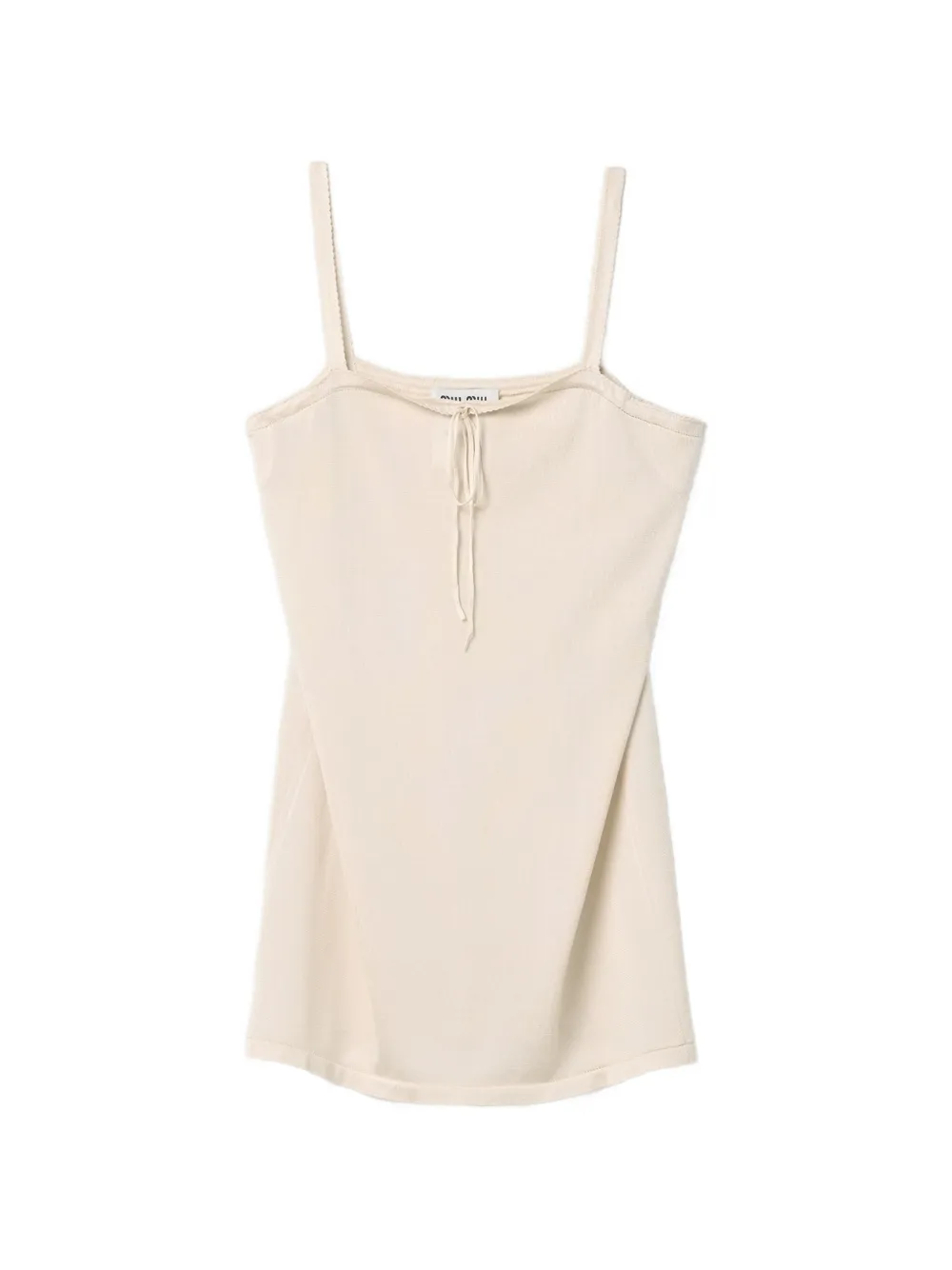 Miu Zijden mini-jurk Beige