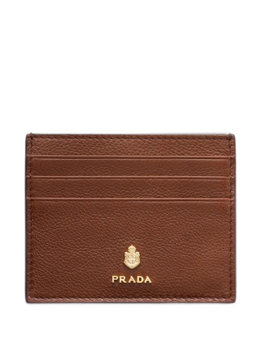 Prada leather card holder - Marrone