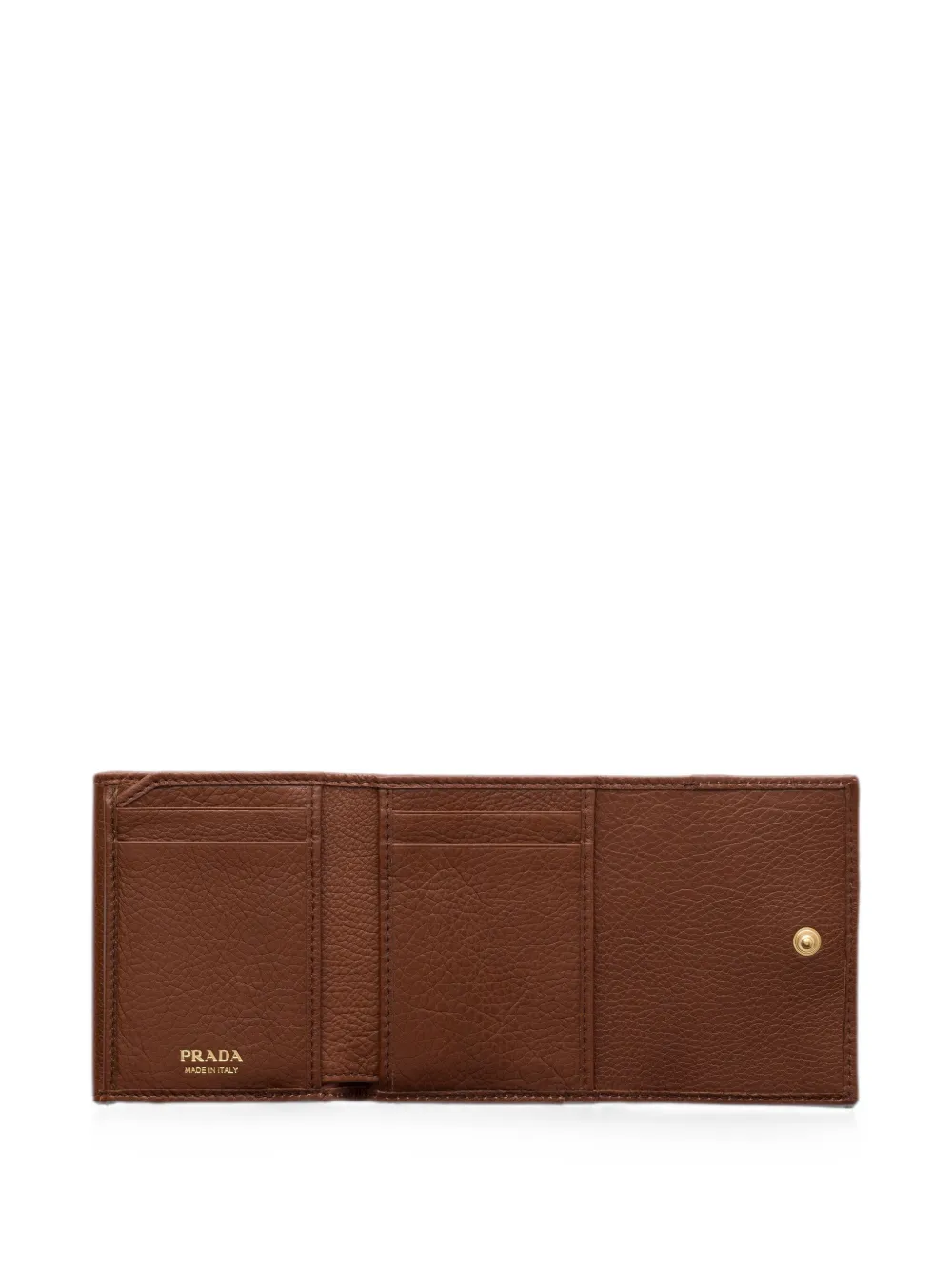 Prada Small Leather Wallet In Brown