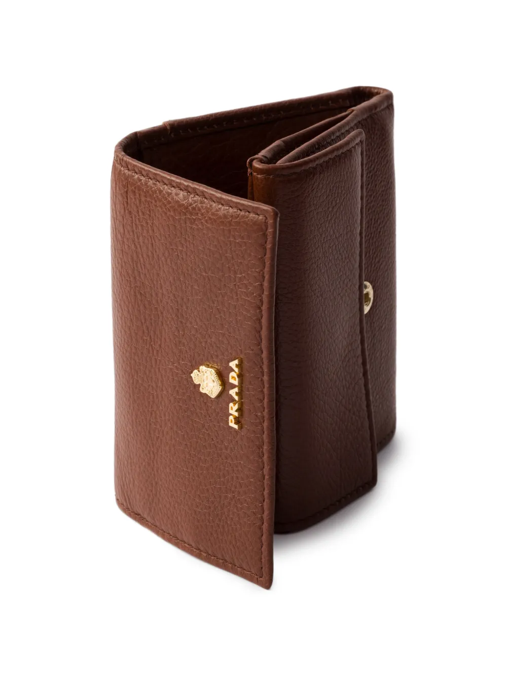 Prada Small Leather Wallet In Brown