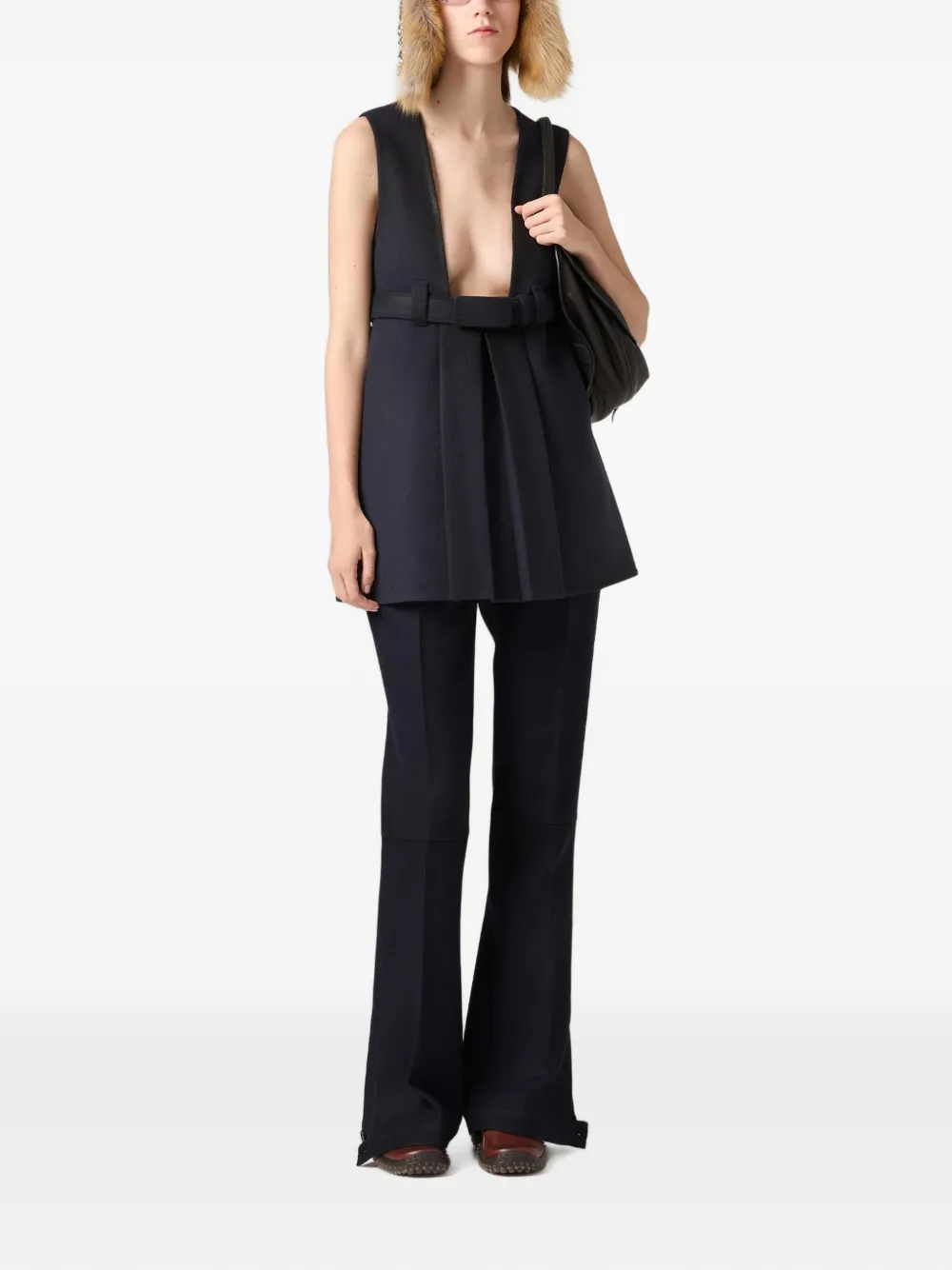 Miu Wollen broek Blauw