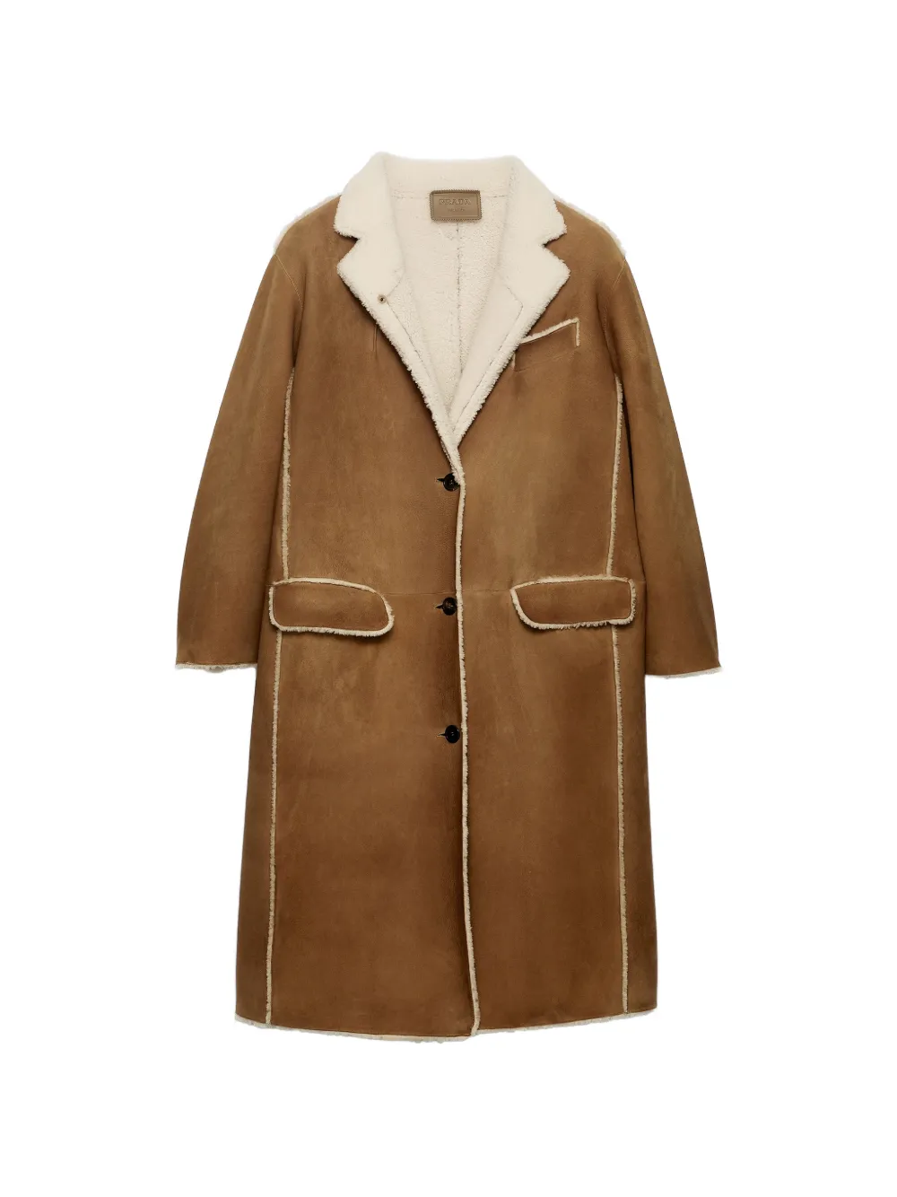 Prada shearling coat - Braun