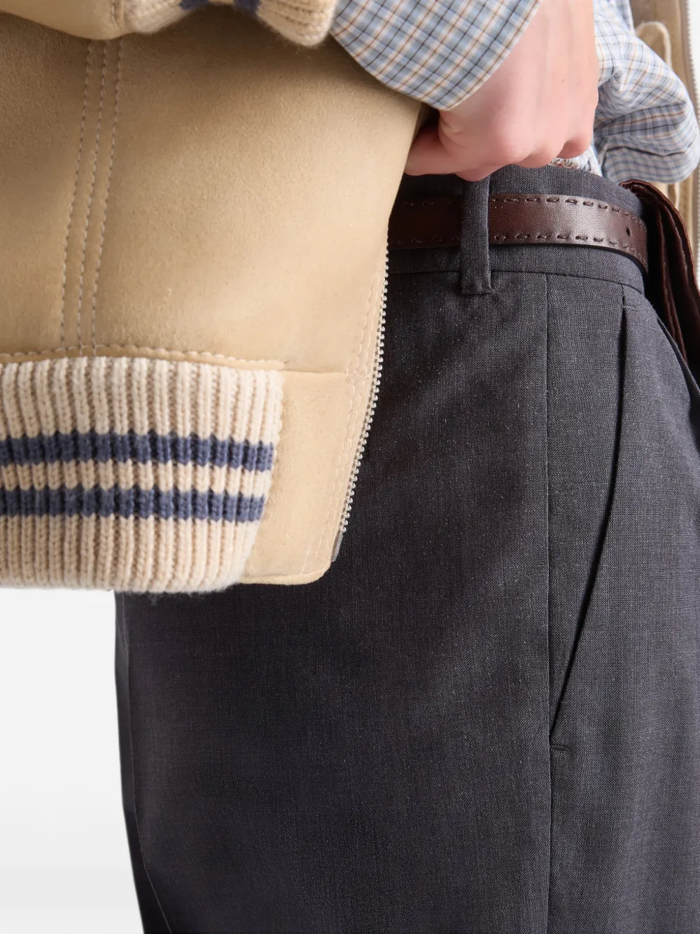 PRADA】Mohair wool side line slacks 13ss Prada Men's Mohair and