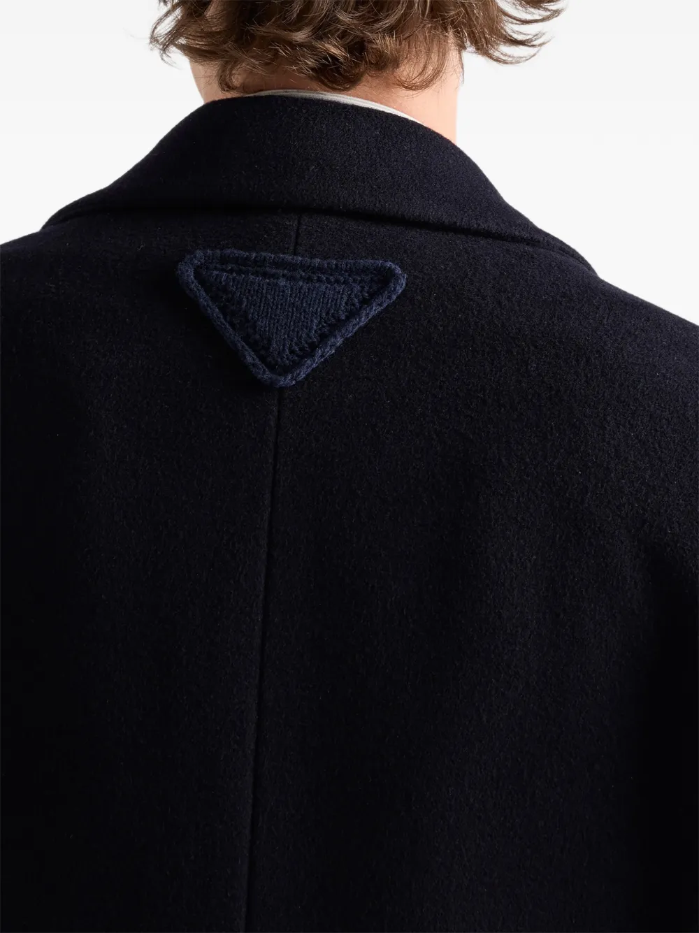 Prada Kasjmier en wollen jas met enkele rij knopen Blauw