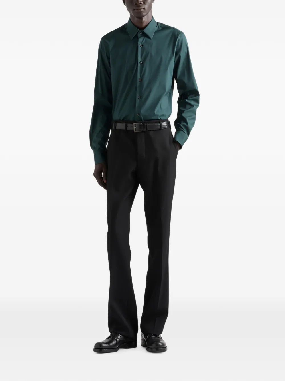 Prada Stretch katoenen overhemd Groen