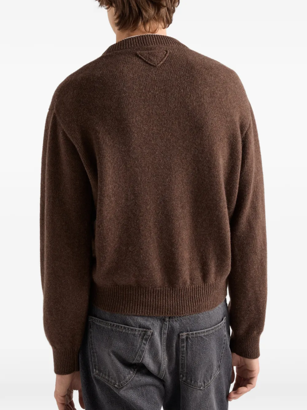 Prada Re-Cashmere trui met ronde hals Bruin