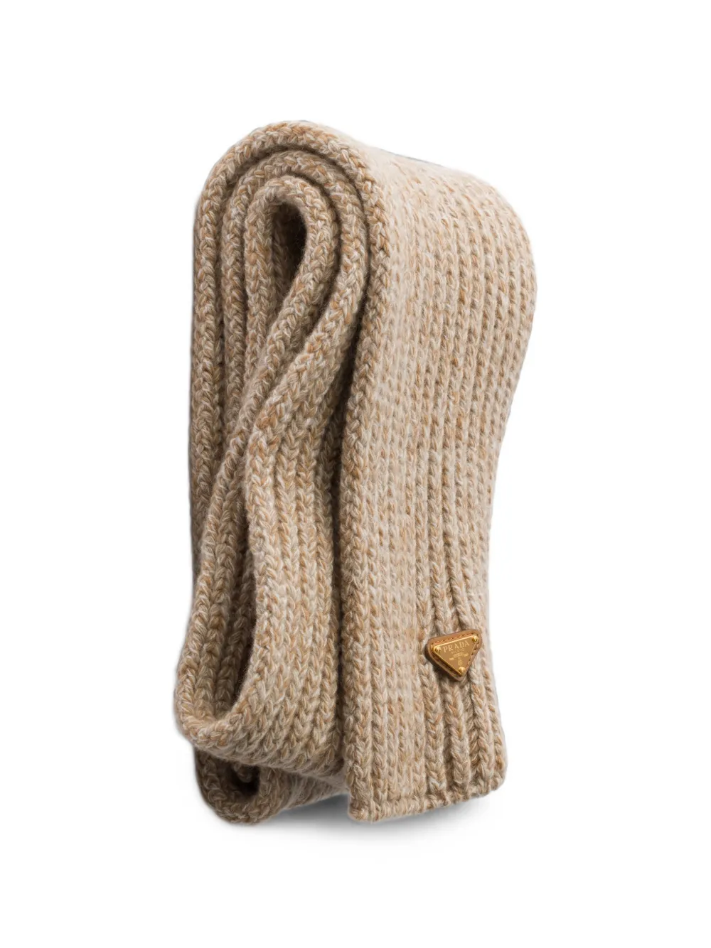 Prada Wollen en mouliné kasjmier sjaal Beige
