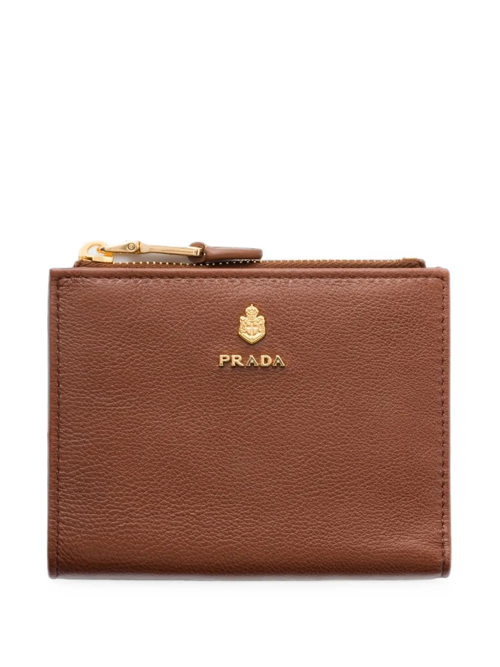 Prada Small Leather Wallet In Brown