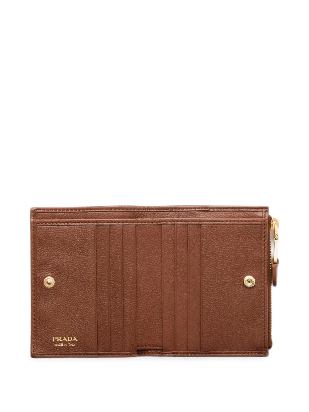 Prada Small Leather Wallet In Brown