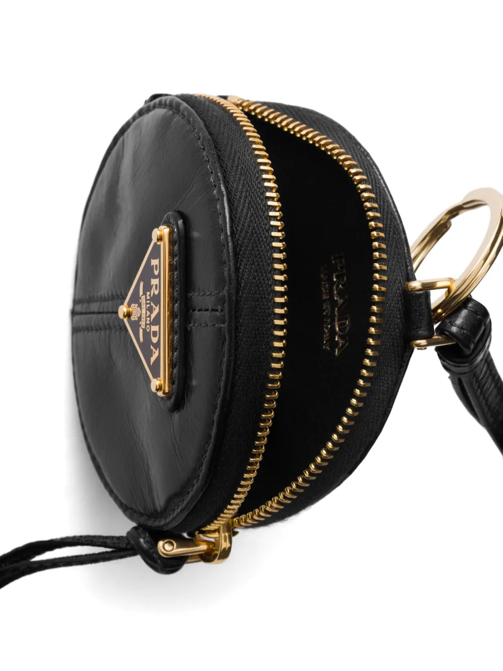 Prada Leren mini-buidel Zwart