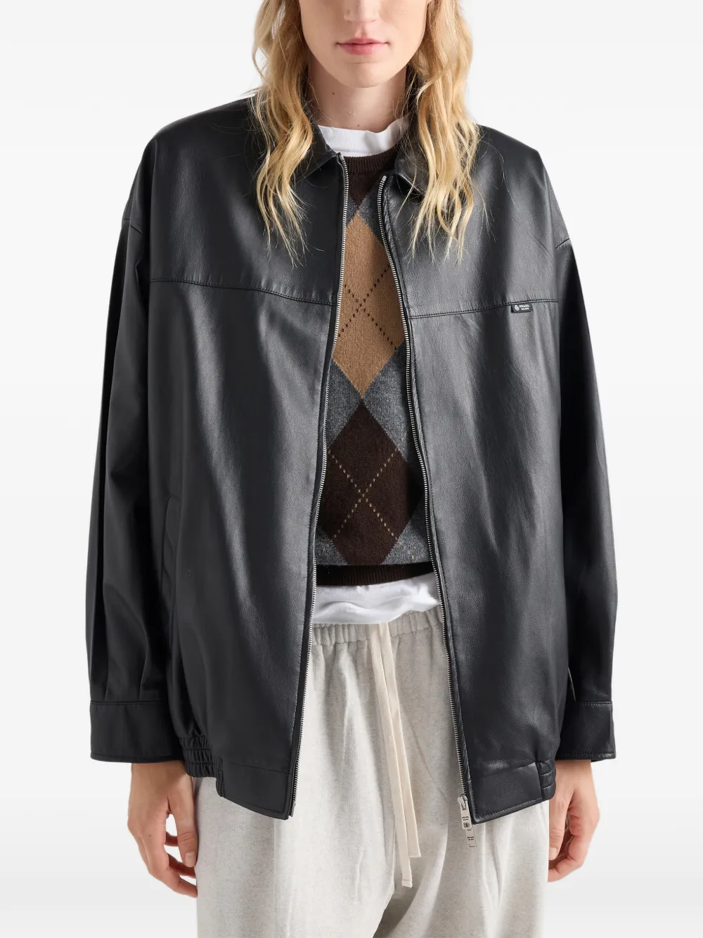 Prada Nappa leer jack Zwart