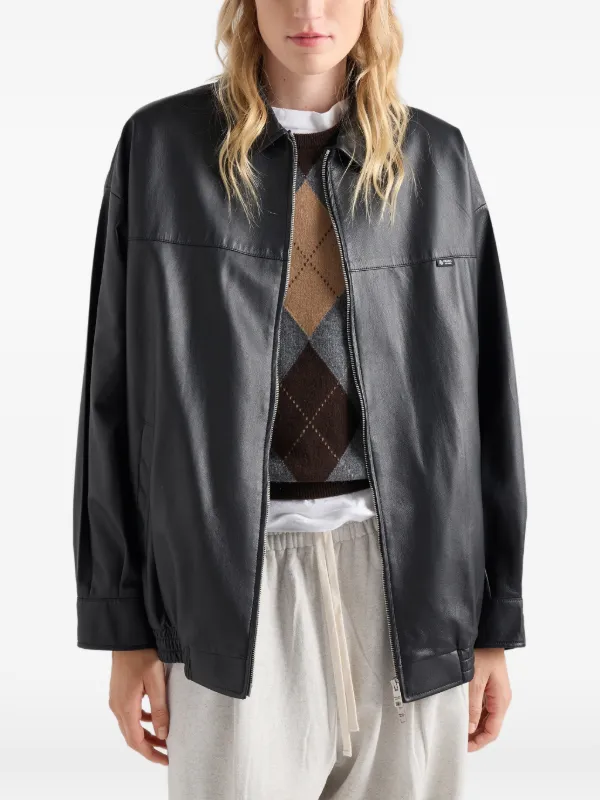 Prada ナッパレザージャケット | ブラック | FARFETCH JP
