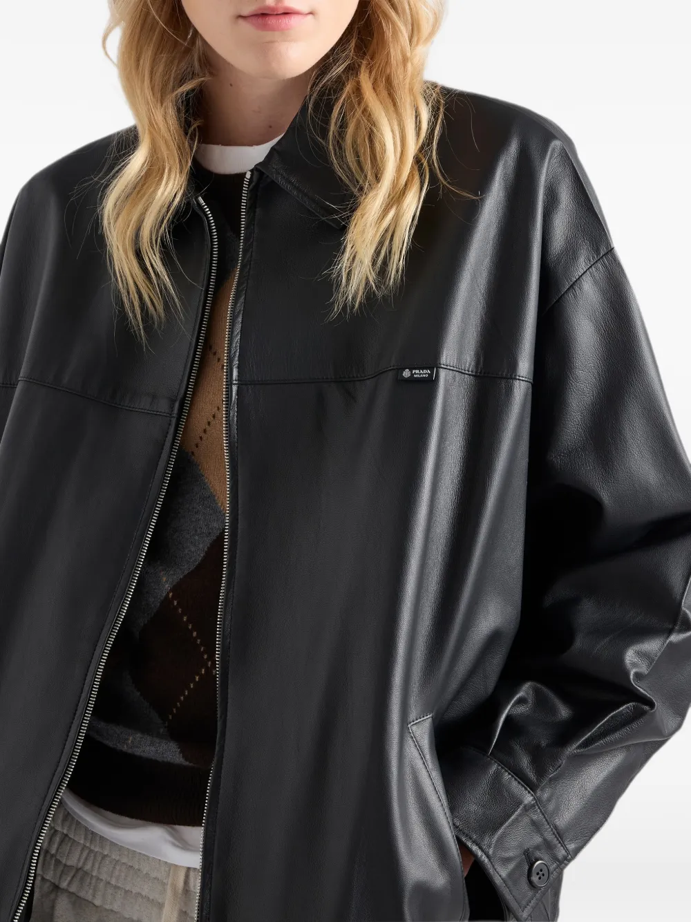 Prada Nappa leer jack Zwart