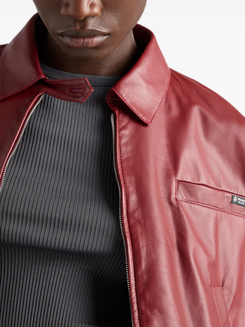 Prada Jack van nappa leer Rood
