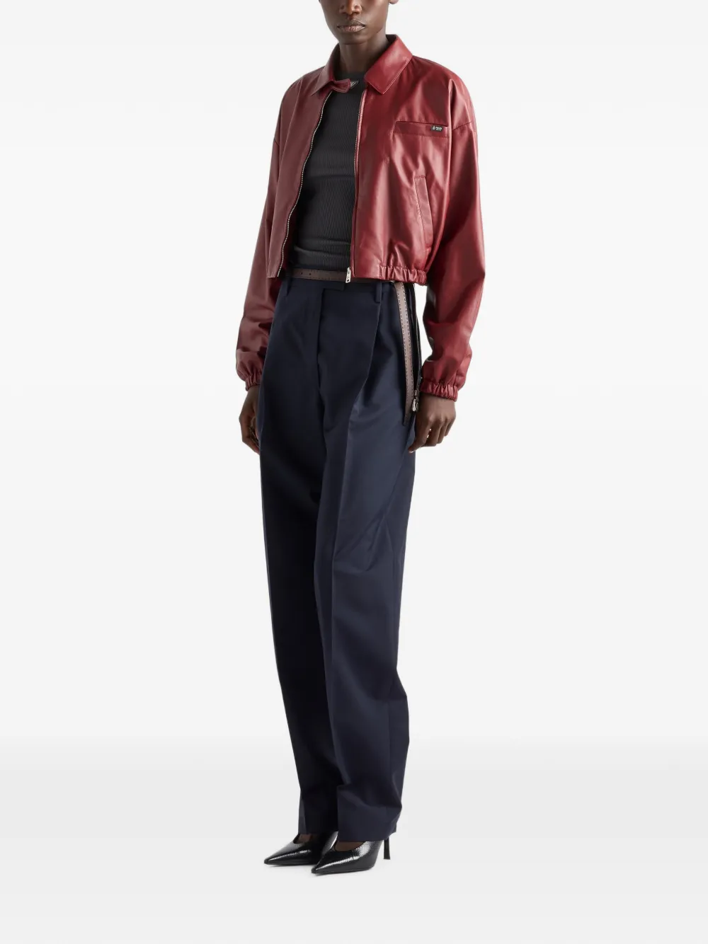 Prada Jack van nappa leer Rood