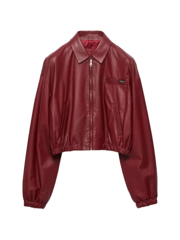 ジャケット・アウター PRADA 2008AW mock neck leather jacket 37992531_70939834_600.jpg