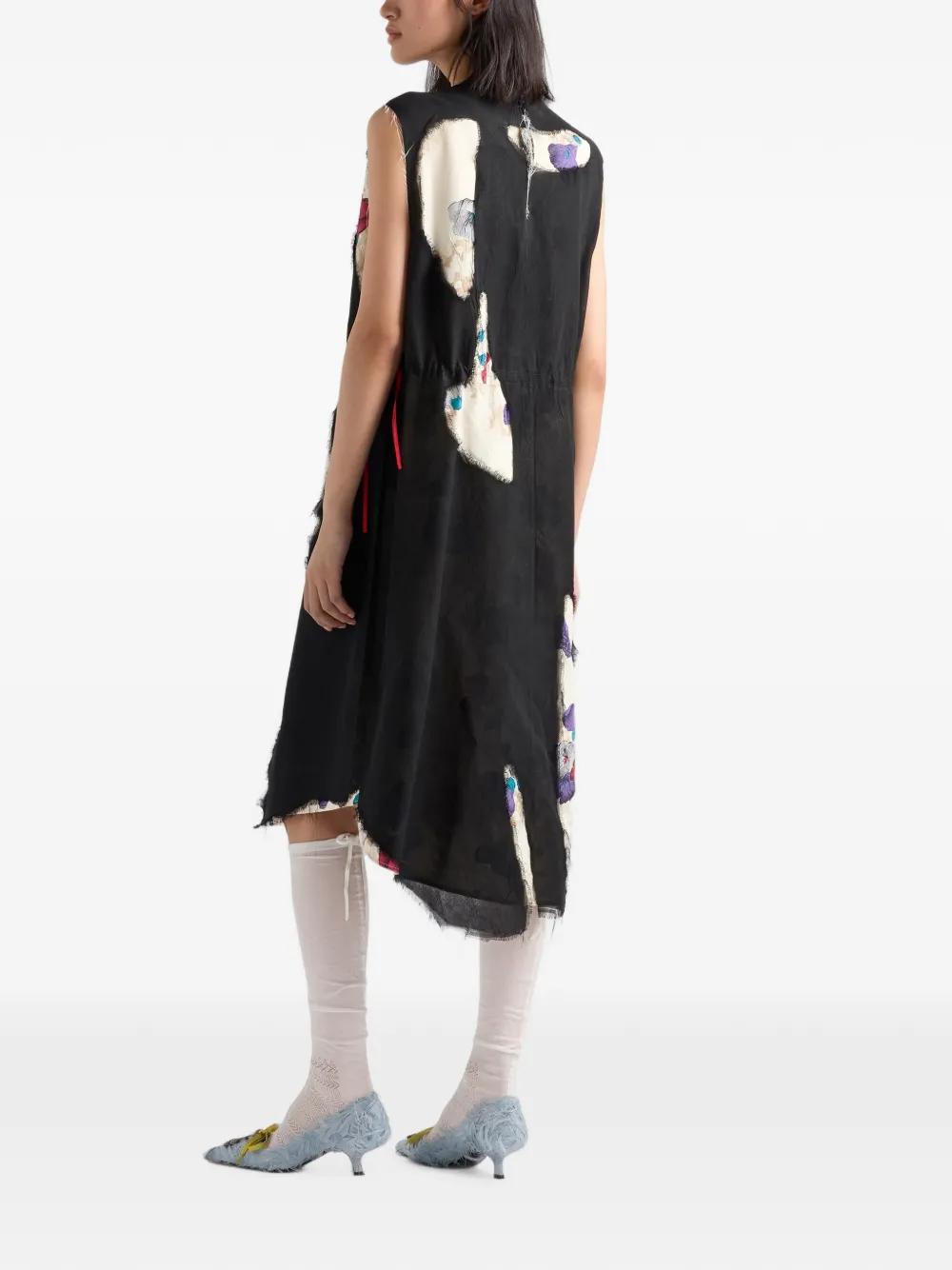 Prada Devoré georgette jurk Zwart