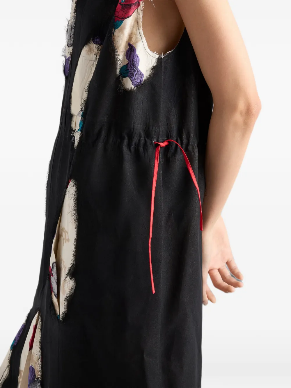 Prada Devoré georgette jurk Zwart