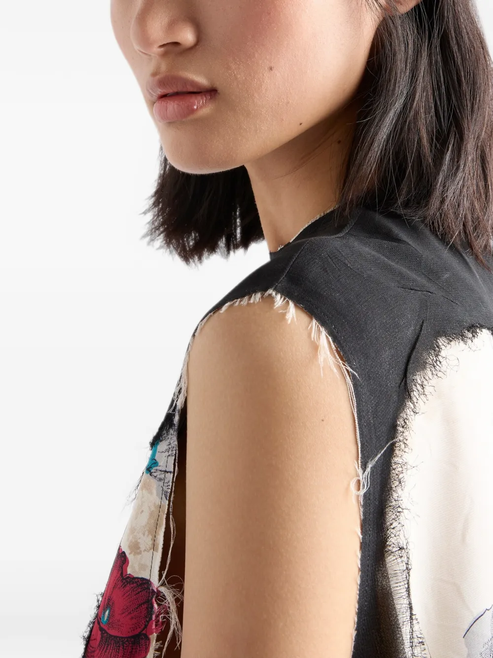 Prada Devoré georgette jurk Zwart