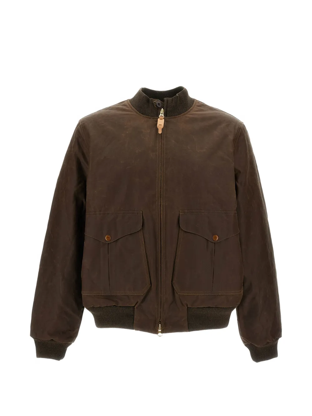 Ceccarelli 7072 New zip-up ribbed-trim bomber jacket - Marrone