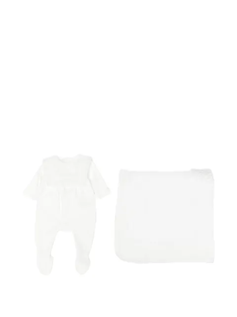 Chloé Kids broderie-anglaise bib-detail pajamas and blanket set