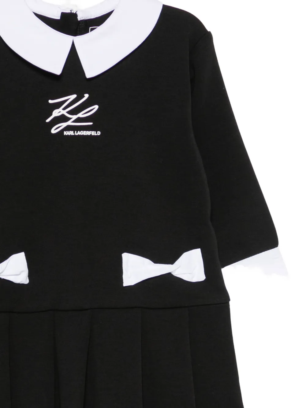 Karl Lagerfeld Kids Jurk met strikdetail Zwart