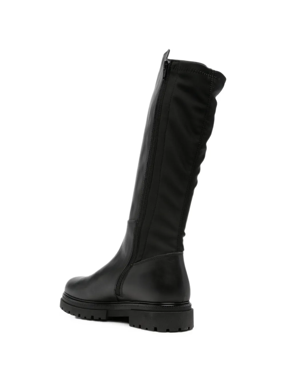Elisabetta Franchi Kids logo-plaque knee-high boots Zwart