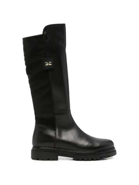 Elisabetta Franchi Kids logo-plaque knee-high boots