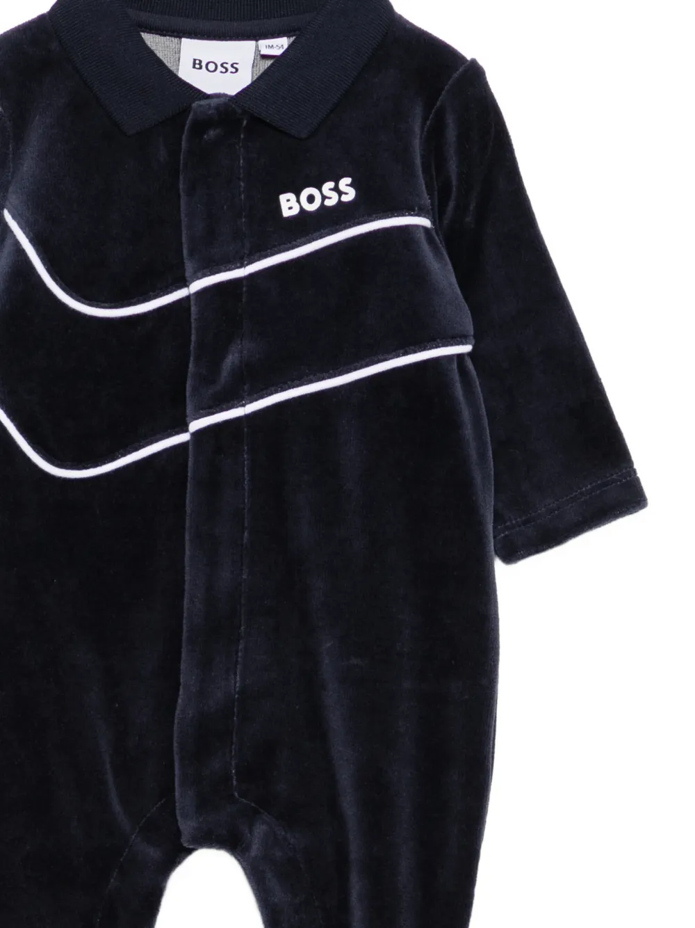 BOSS Kidswear Fluwelen pyjama met logoprint Blauw