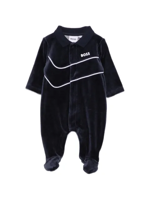 BOSS Kidswear logo-print velour pajamas