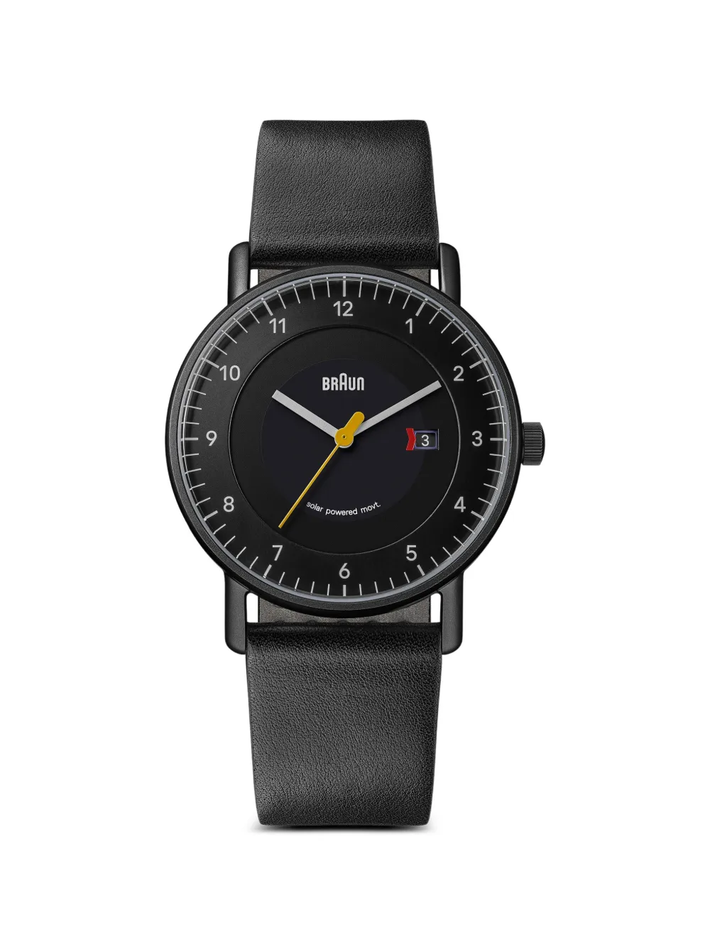 Braun Watches Orologio Solar in pelle 40mm - Nero