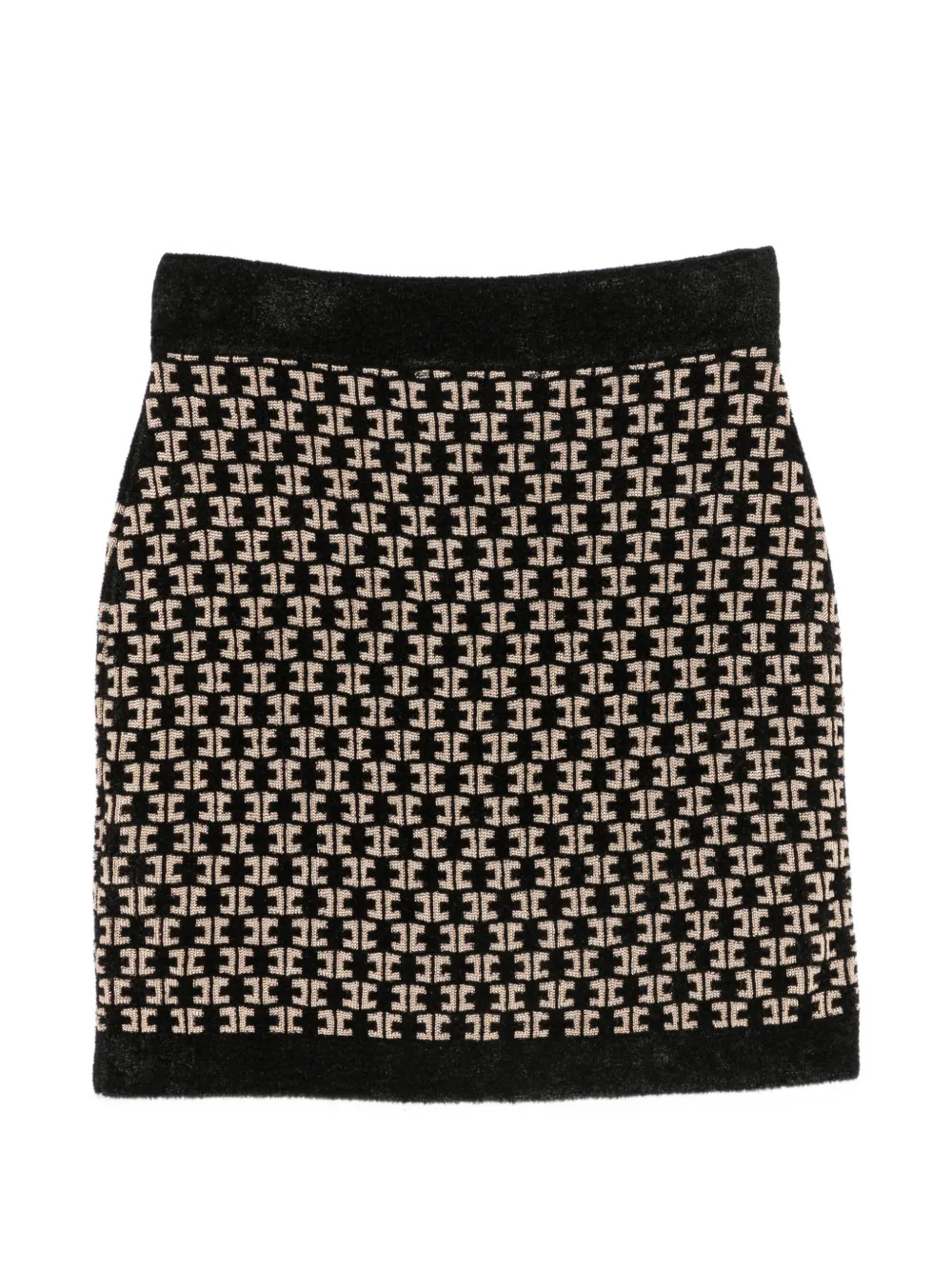 Elisabetta Franchi Kids Rok met monogram-patroon en knoopdetail Zwart