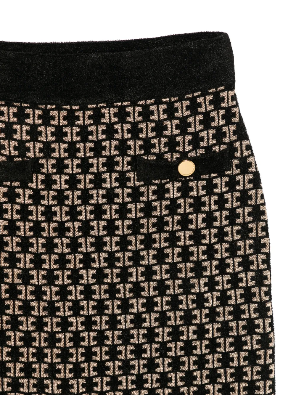 Elisabetta Franchi Kids Rok met monogram-patroon en knoopdetail Zwart