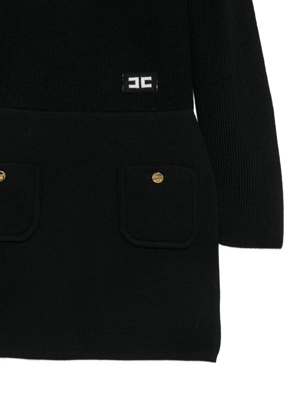 Elisabetta Franchi Kids Jurk met logopatch Zwart