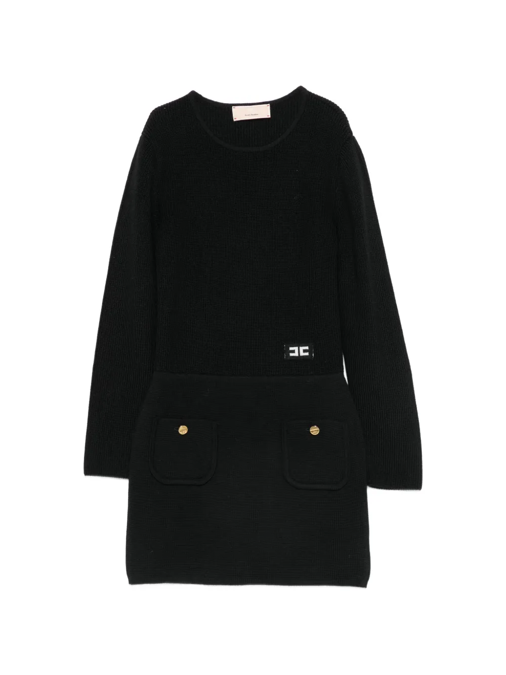 Elisabetta Franchi Kids Jurk met logopatch Zwart