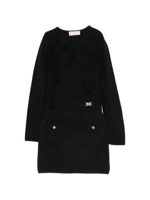 Elisabetta Franchi Kids logo-patch knitted dress