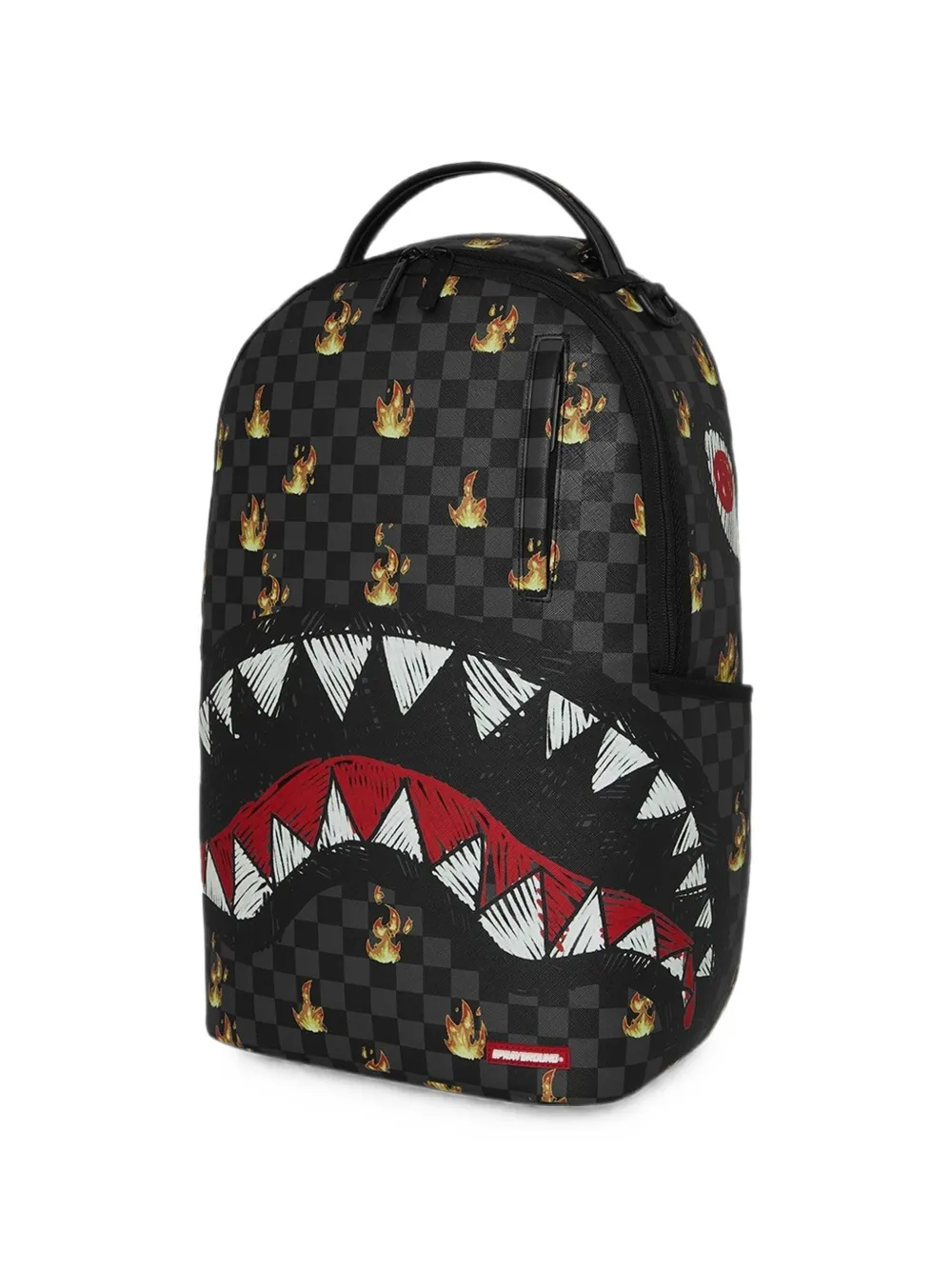 sprayground kid Geruite rugzak met vlammenprint Zwart