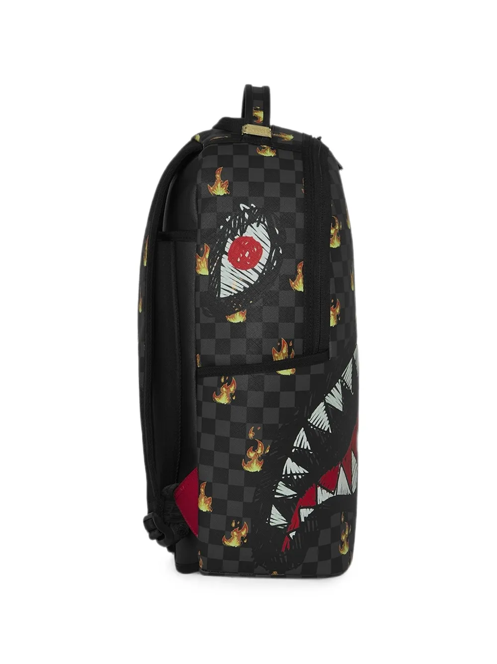 sprayground kid Geruite rugzak met vlammenprint Zwart