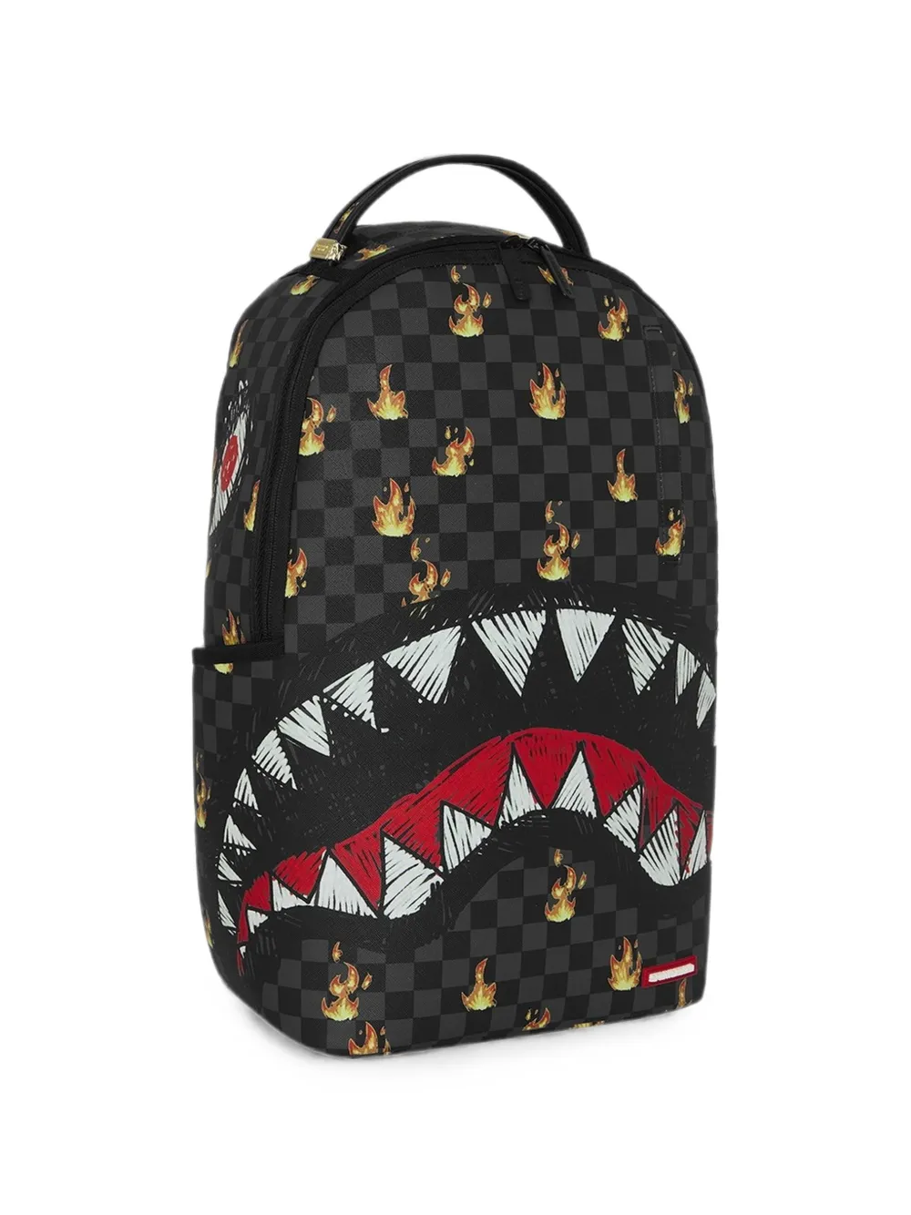 sprayground kid Geruite rugzak met vlammenprint Zwart