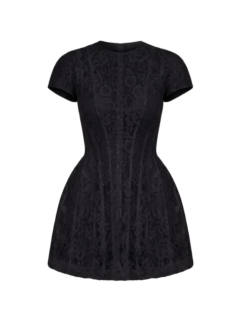 POST MERIDIEM lace-overlay sculpted-silhouette mini dress