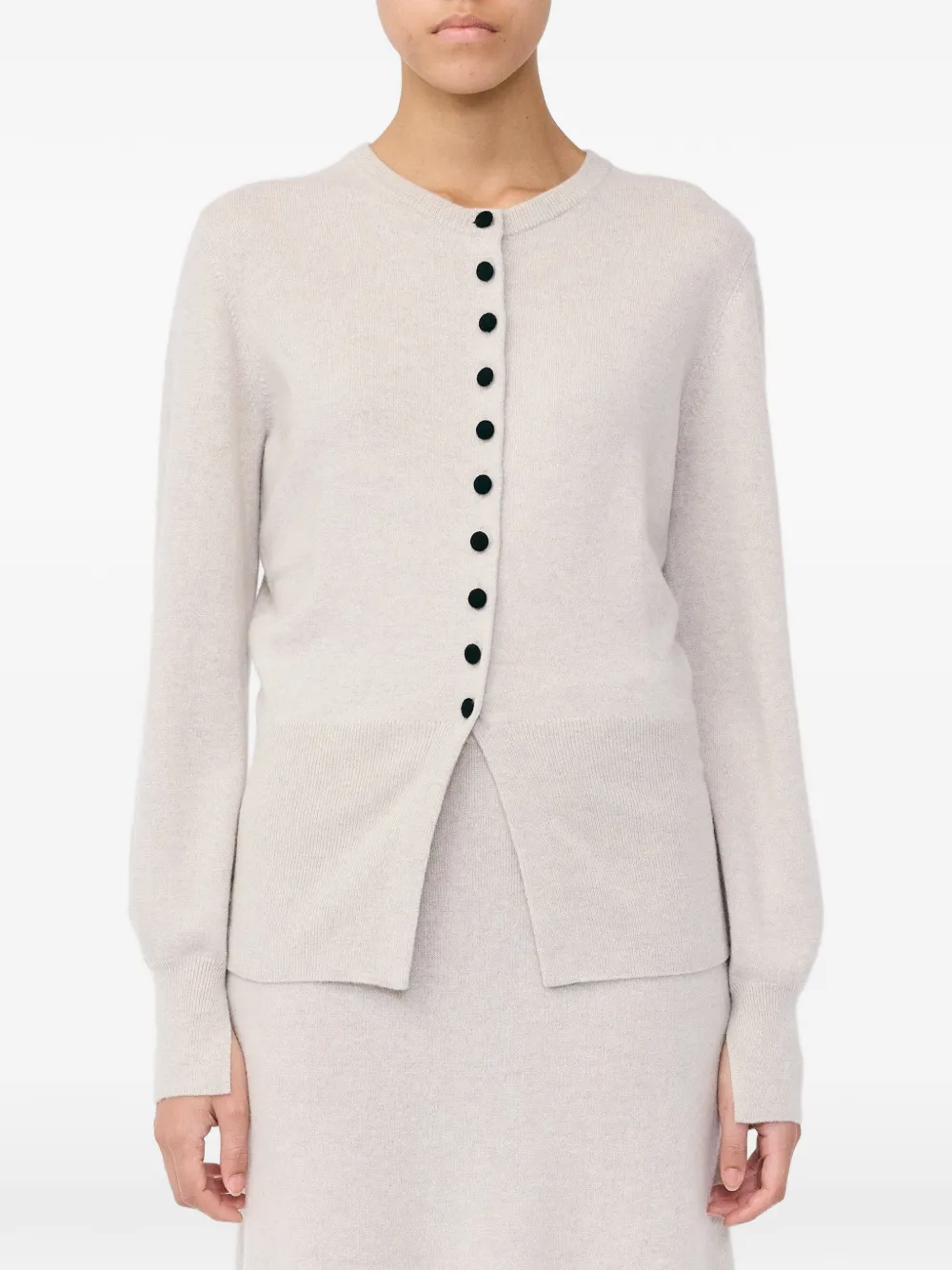 Lisa Yang Maven ribbed-knit button-up cardigan - Nude