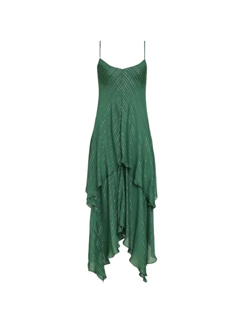 Triya Vestido midi Juliana listrado com babados