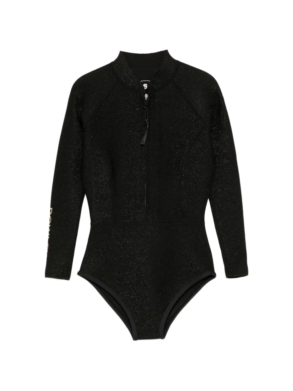 Cynthia Rowley maillot de bain à effet pailleté et manches longues - Noir