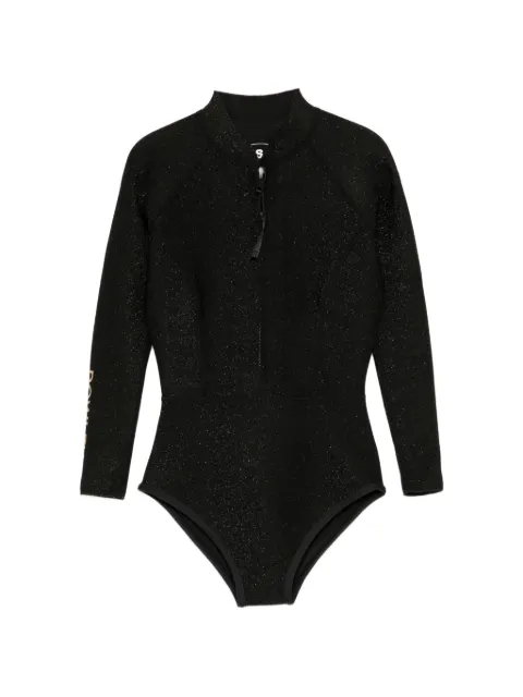 Cynthia Rowley glitter-effect long-sleeve swimsuit