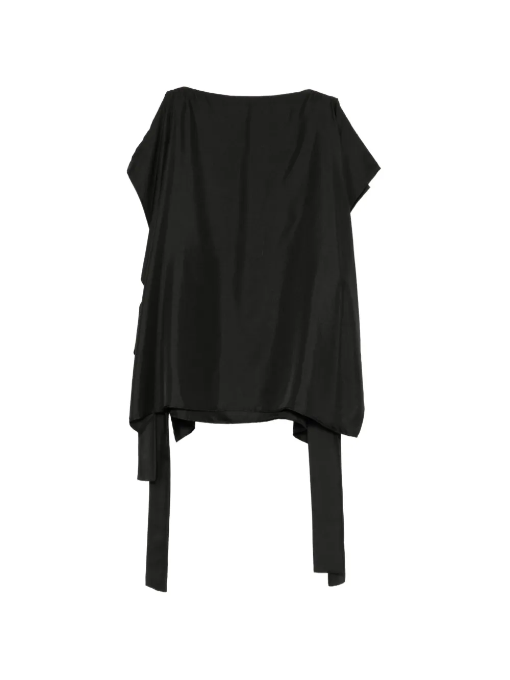 Cynthia Rowley Top met boothals en striksluiting Zwart